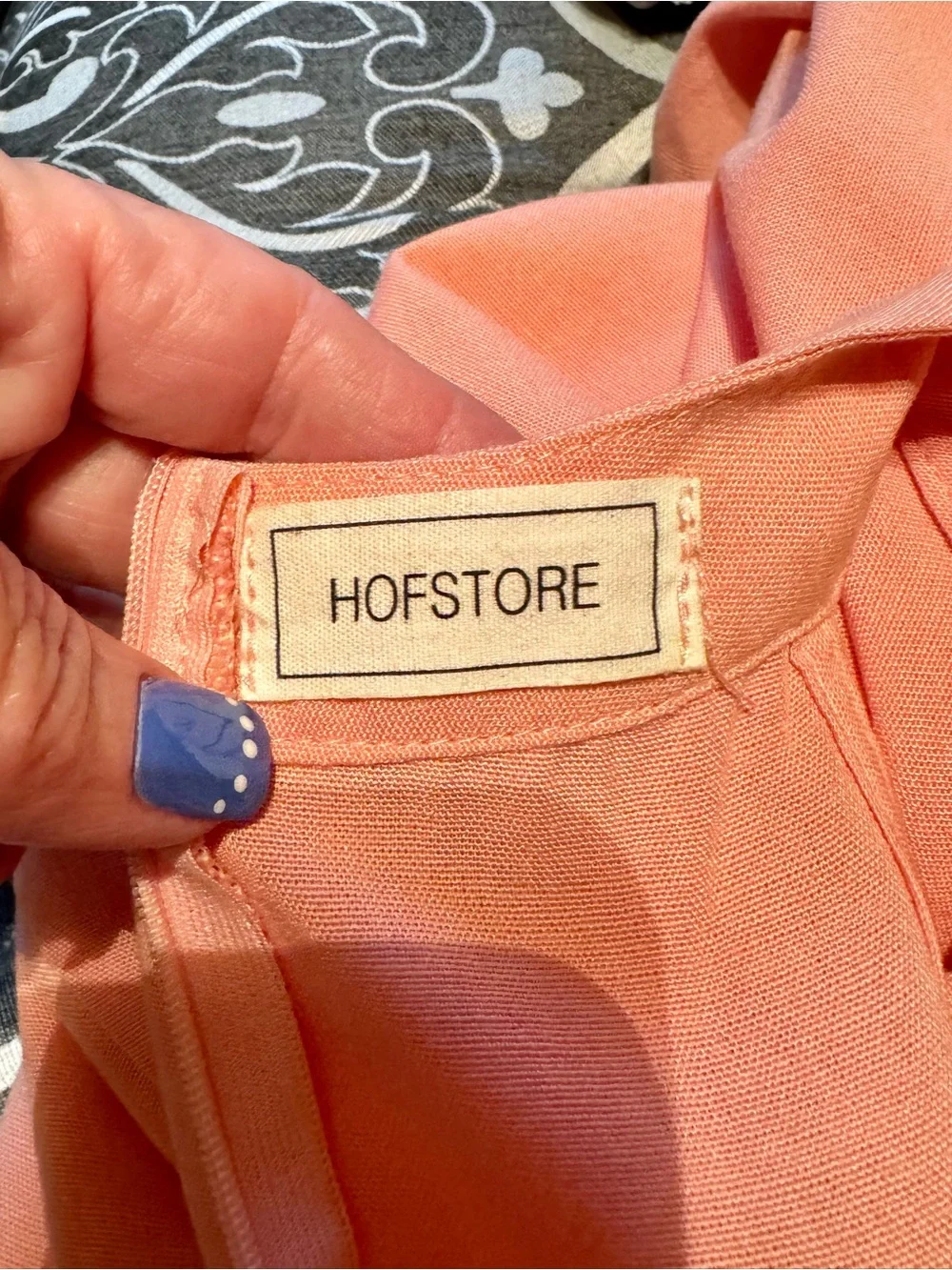 HOFSTORE Coral Pink Sleeveless Swing Dress Ruffle Hem Boutique Resort Dress